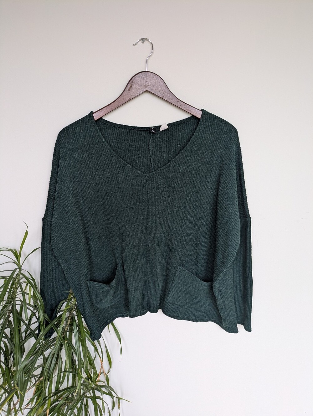 Vintage Y2K BDG Urban Outfitters Green Boxy Oversized Pocket Sweater S
